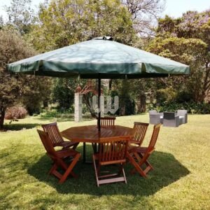 AllTime; Outdoor Garden Dining Set with Umbrella – 4 & 6 Seater, Custom Chairs & Color Options