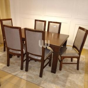 Clara-n-Clara; Java 6-Seater Wooden Dining Set – Custom Wood, Finish & Tabletop