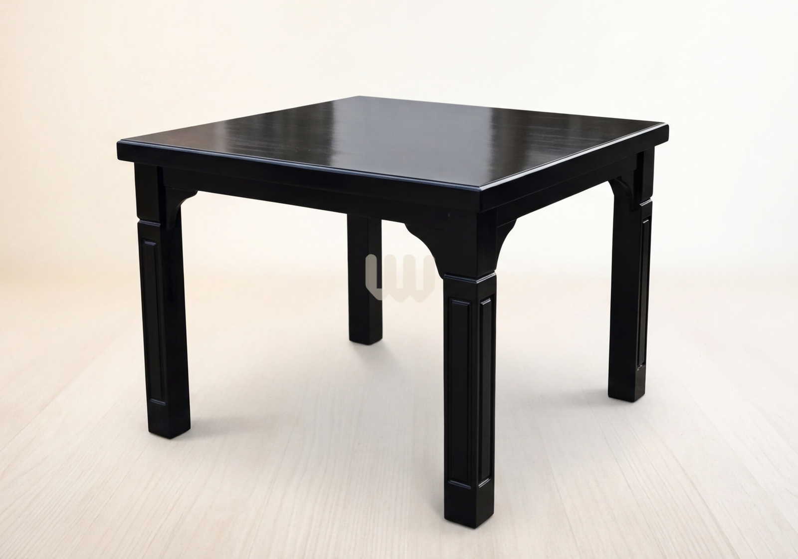 Claire & Clara 4-Seater Dining Set – Black Table + Mahogany Chairs with Black Upholstery