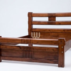 PKay Solid Wood Bed Frame – 5×6 | Walnut Stain Finish