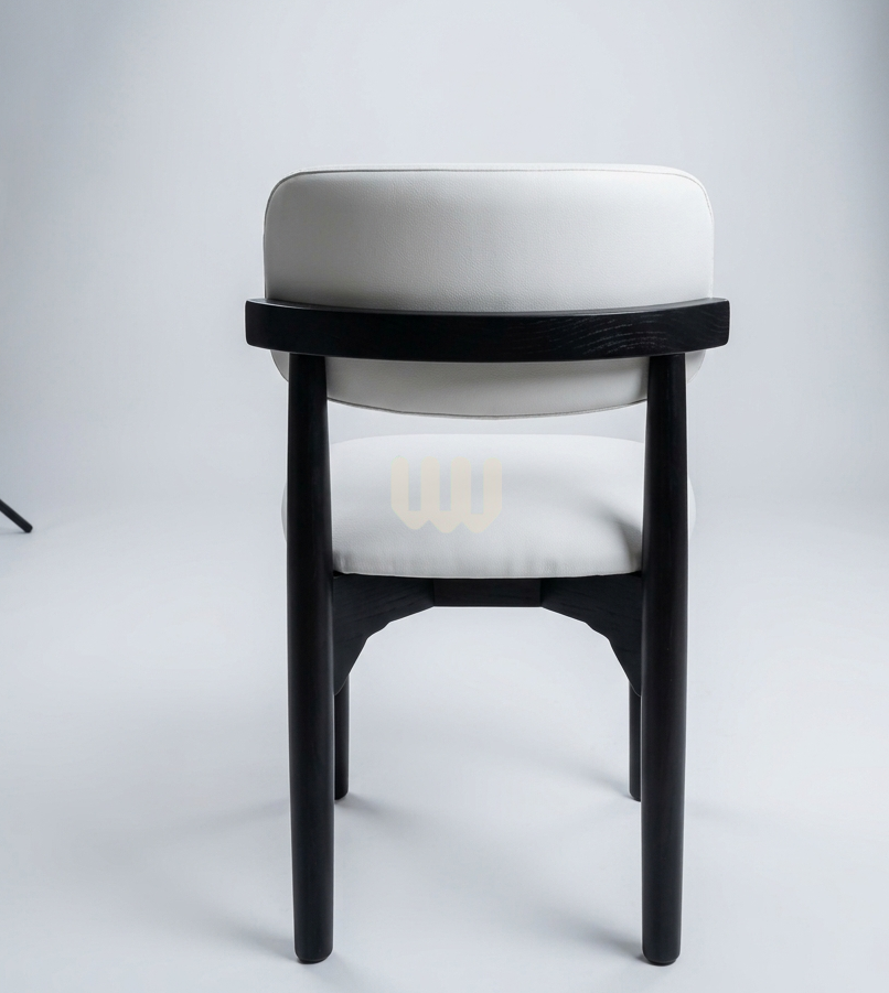 Sunshine Minimalist 6-Seater Dining Set – Oval Marble Top + White Upholstered Chairs (Black Frame)