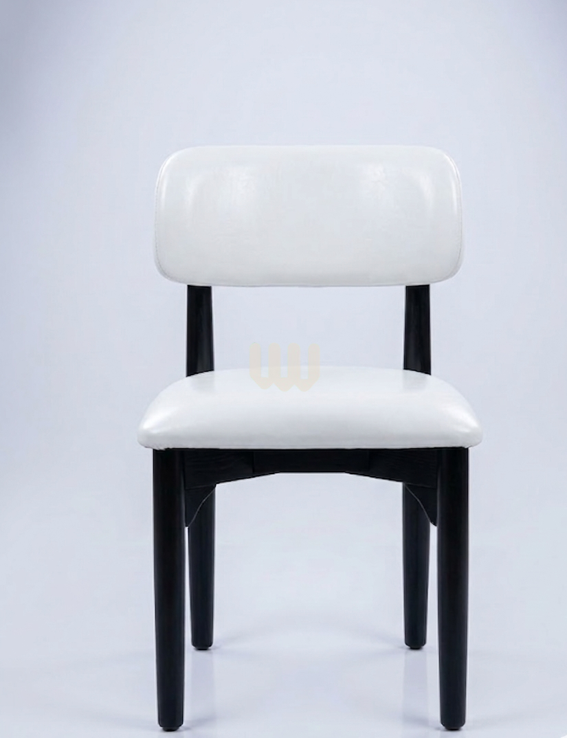 Sunshine Minimalist 6-Seater Dining Set – Oval Marble Top + White Upholstered Chairs (Black Frame)
