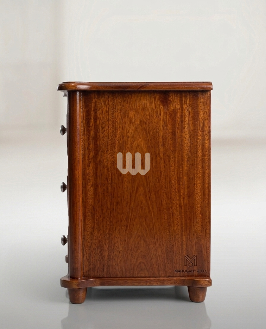 Bestie Mahogany Bedside Cabinet – 3 Drawers | Solid Mahogany Wood