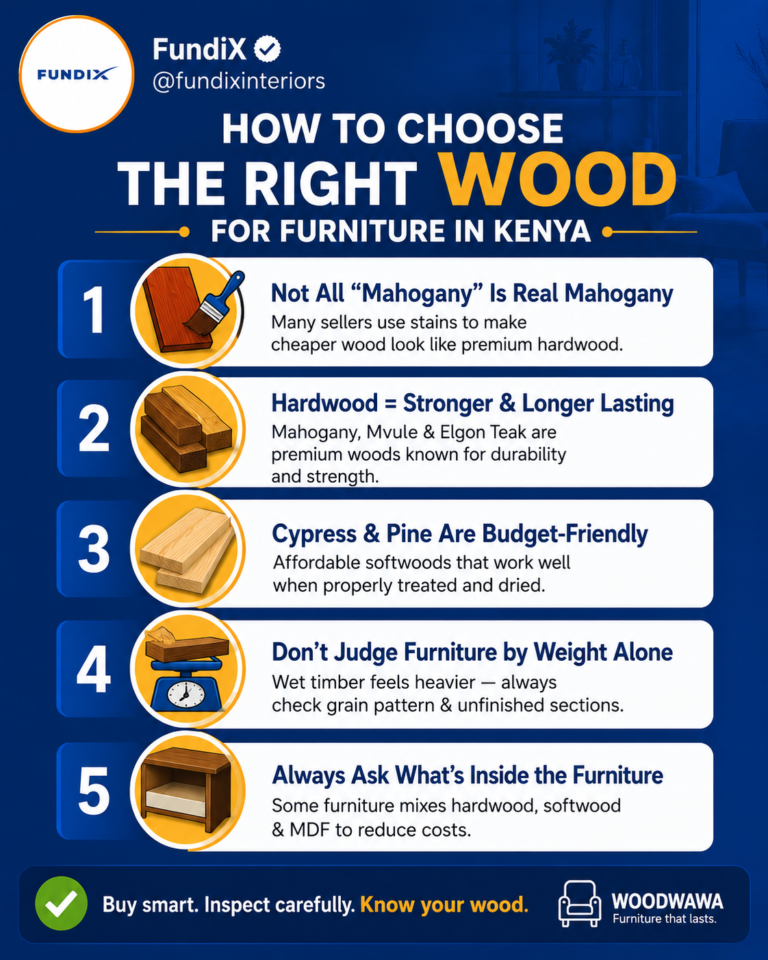 HOW TO CHOOSE THE RIGHT WOOD FOR FURNITURE IN KENYA-WOODWAWA-FUNDIX INTERIORS