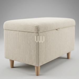 Jewel Storage Ottoman Bench – Upholstered Entryway Storage Bench with Hidden Compartment