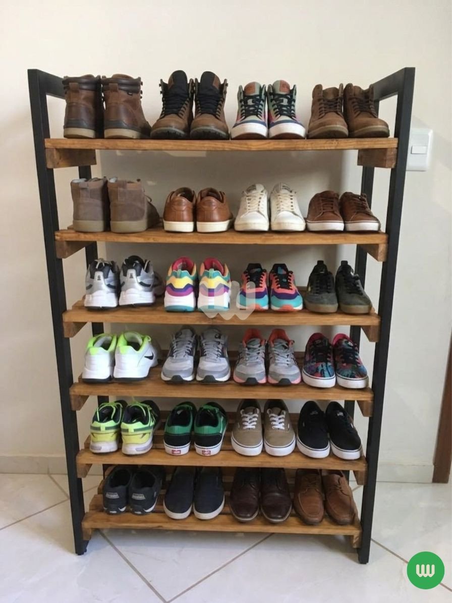 Jewel Wooden Shoe Rack – 24 Pairs | 6-Tier Storage Rack