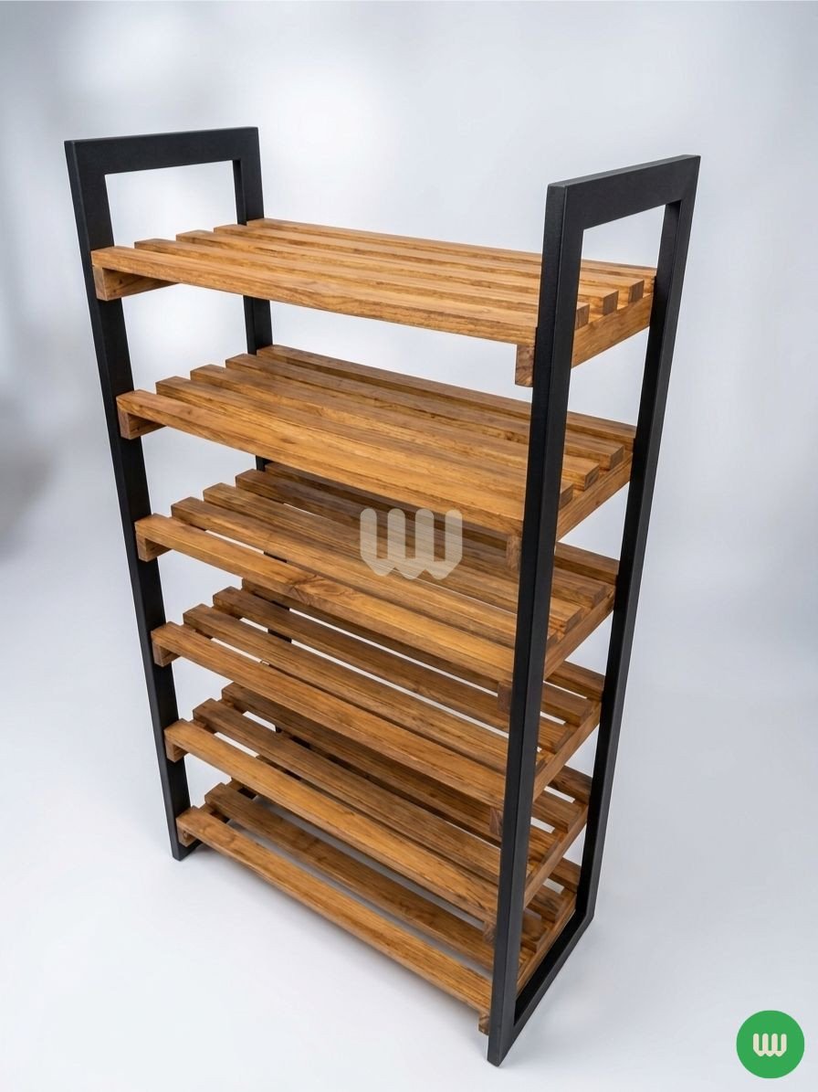 Jewel Wooden Shoe Rack – 24 Pairs | 6-Tier Storage Rack