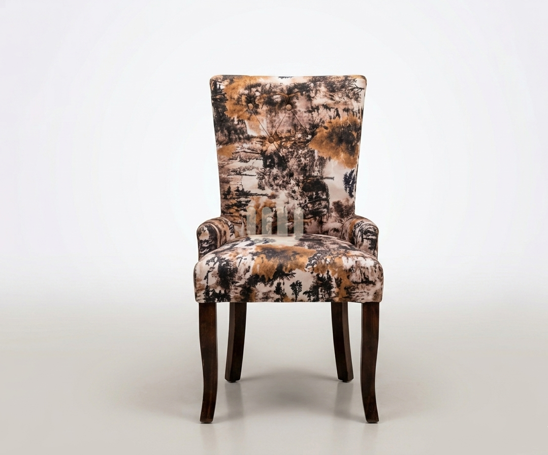 Kimwoods Chester Marble Dining Set – 8 Seater | Walnut Finish with Mix & Match Upholstery
