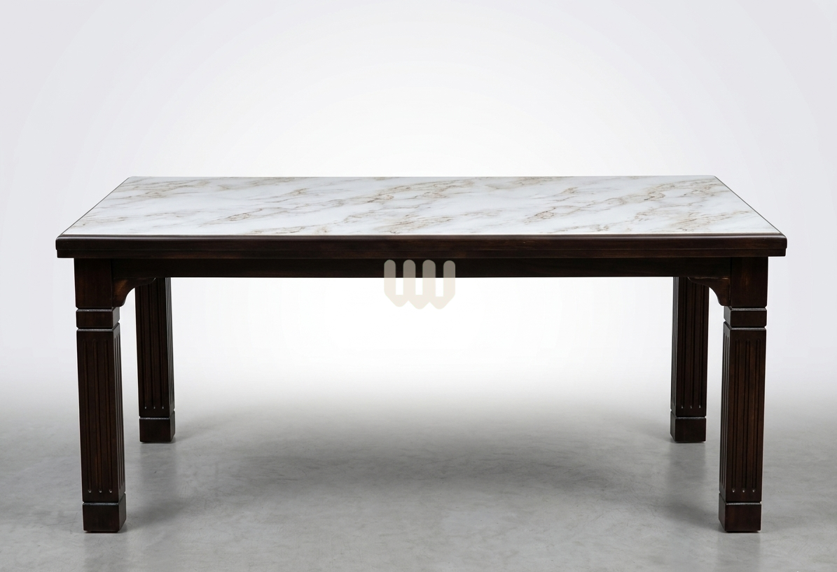 Kimwoods Chester Marble Dining Set – 8 Seater | Walnut Finish with Mix & Match Upholstery