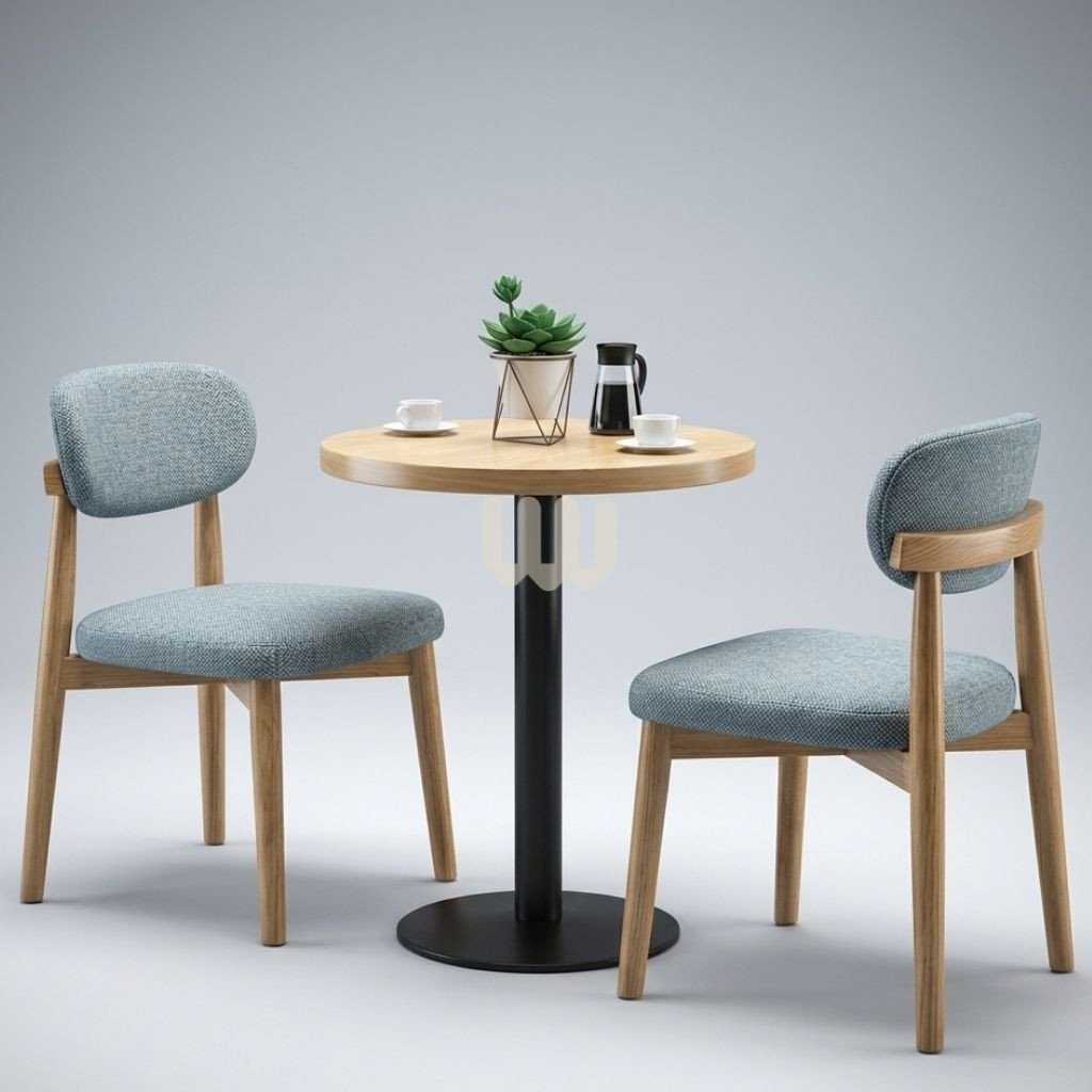 Mwangaza Restaurant Booth & Dining Set | Natural Cypress Finish