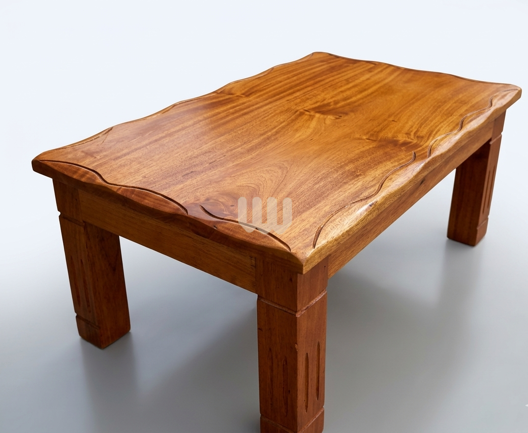 Bestie Mahogany Coffee Table Set – Solid Top | Natural Mahogany Finish