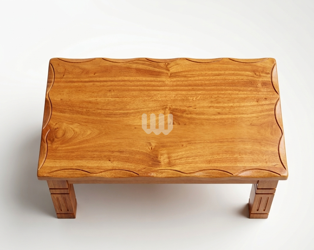 Bestie Mahogany Coffee Table Set – Solid Top | Natural Mahogany Finish