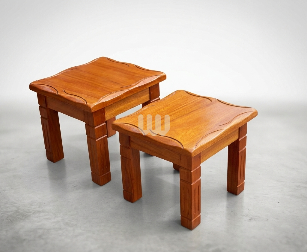 Bestie Mahogany Coffee Table Set – Solid Top | Natural Mahogany Finish