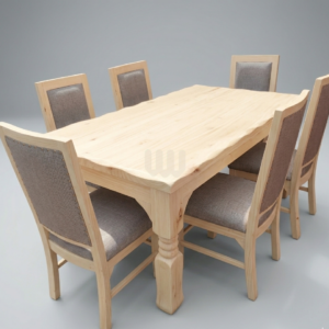 Mtwaper Java Solid Dining Set – 6 Seater | Natural White Oak Finish