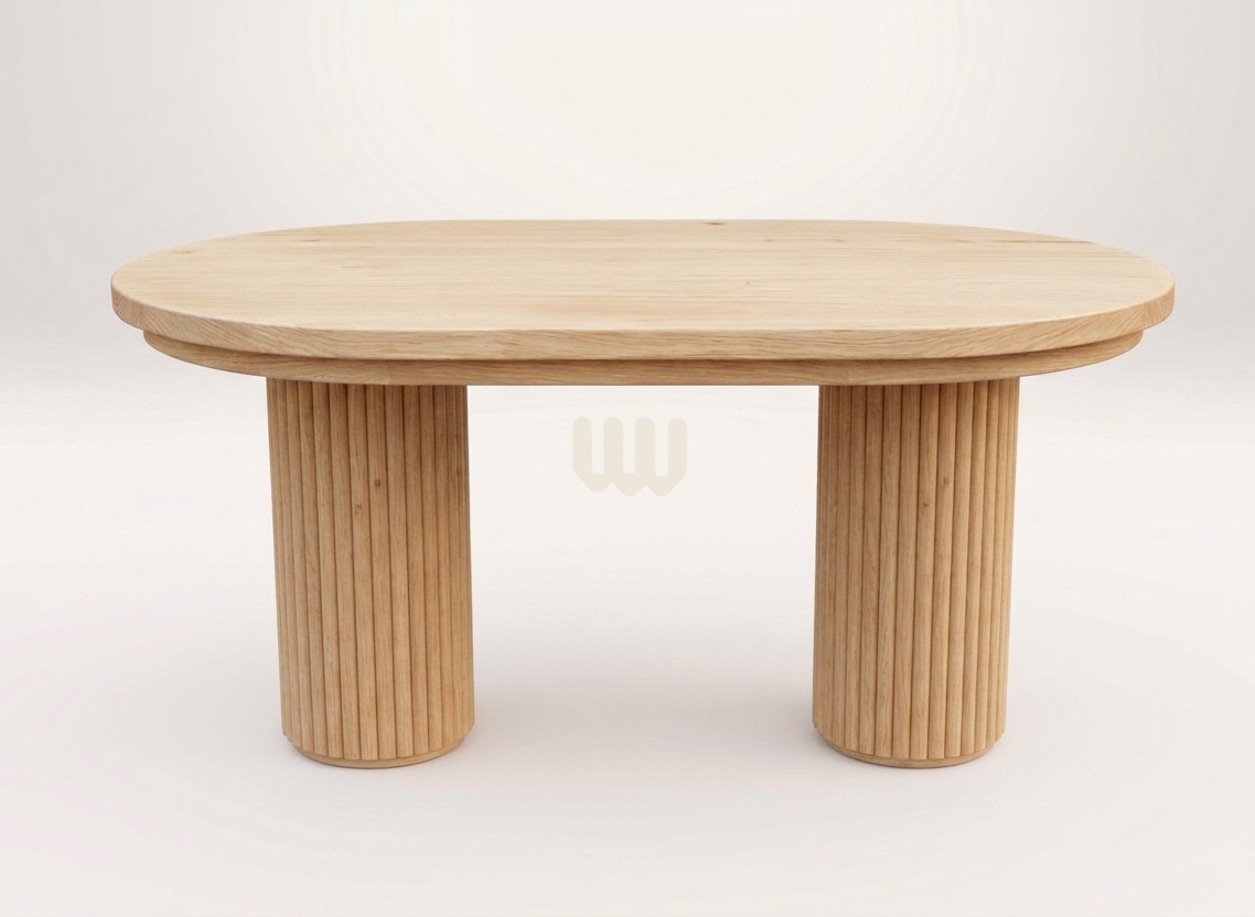 Mtwaper Cup Chair Dining Set – 6 Seater Oval | Natural White Oak Finish