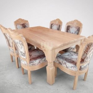Mtwaper White Oak Antique Dining Set – 6 Seater | Natural Finish
