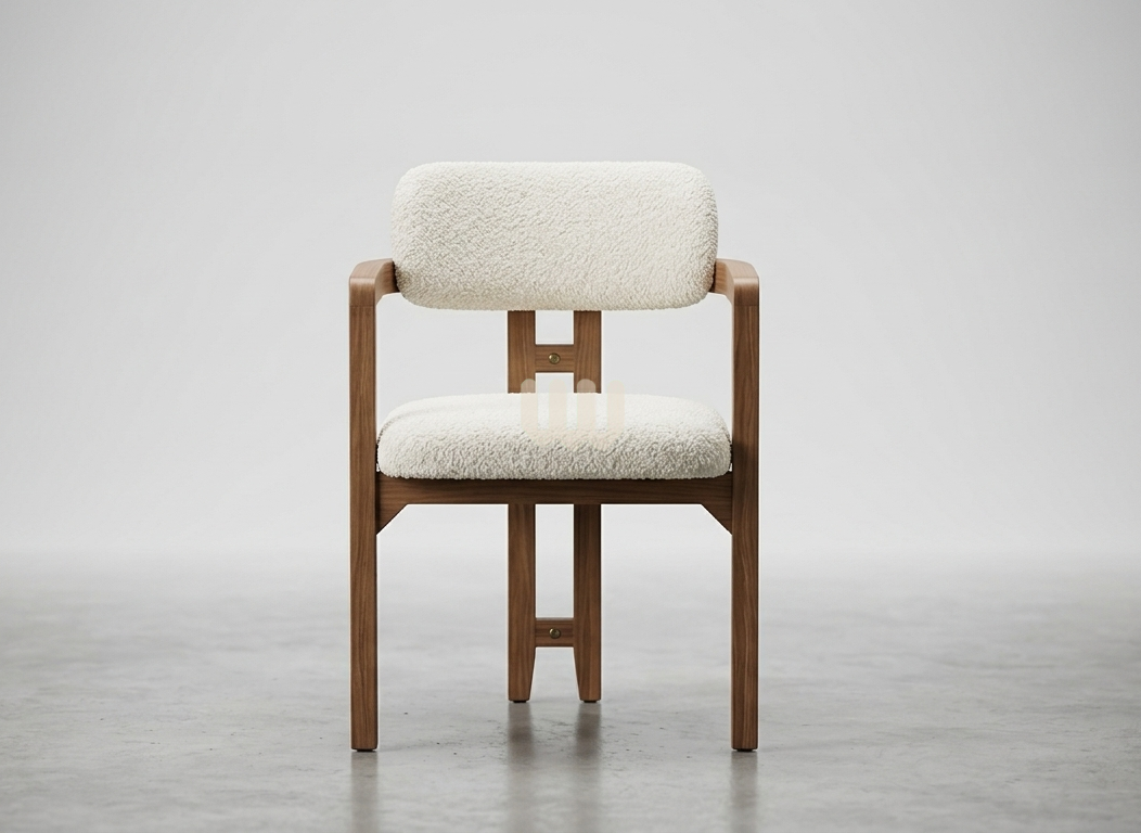 Modern Restaurant Booth Seating & Dining Set – Walnut Finish with Beige Upholstery
