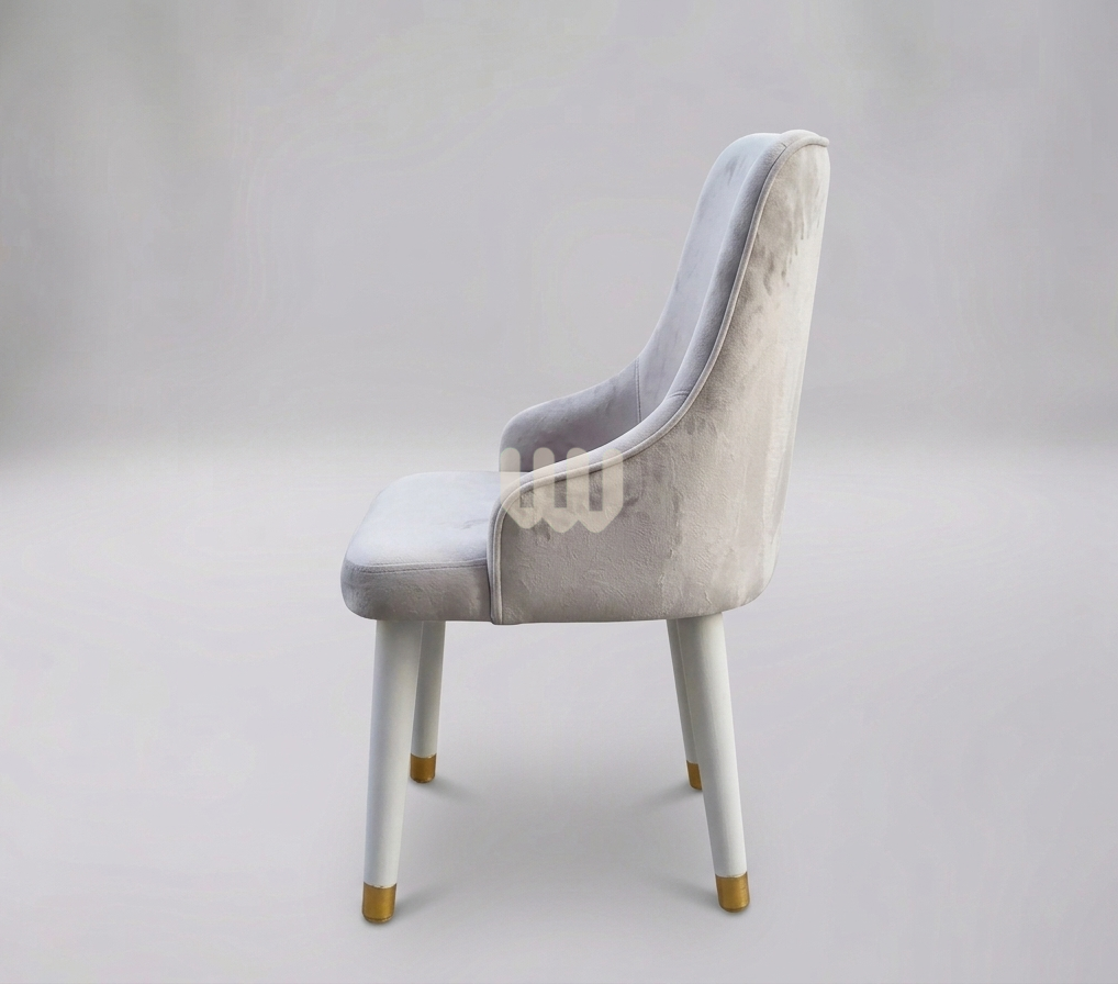 Sunshine Modern Marble Top Dining Set – 6 Seater | White & Gold Finish with Beige Upholstered Chairs