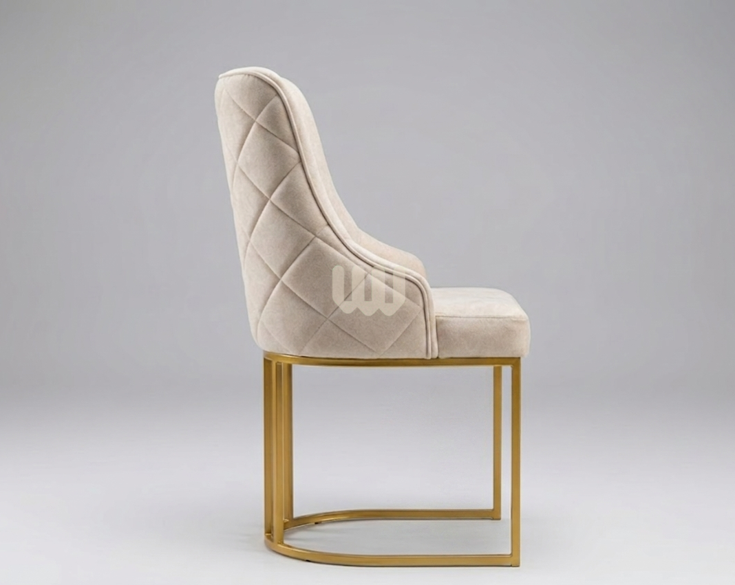 Mwangaza Modern Luxe Dining Set – 4 Seater | White Marble Top & Gold Metal Base