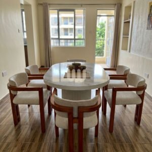 Sunshine Fluted Base Dining Set – 6 Seater