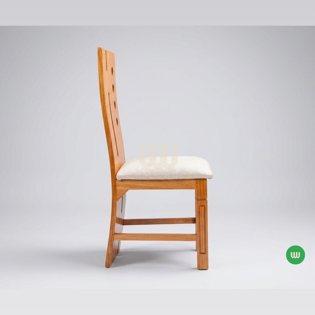 Bestie Modern Dining Set – 6 Seater | Solid Mahogany Frame & Mahogany Laminated MDF Tabletop