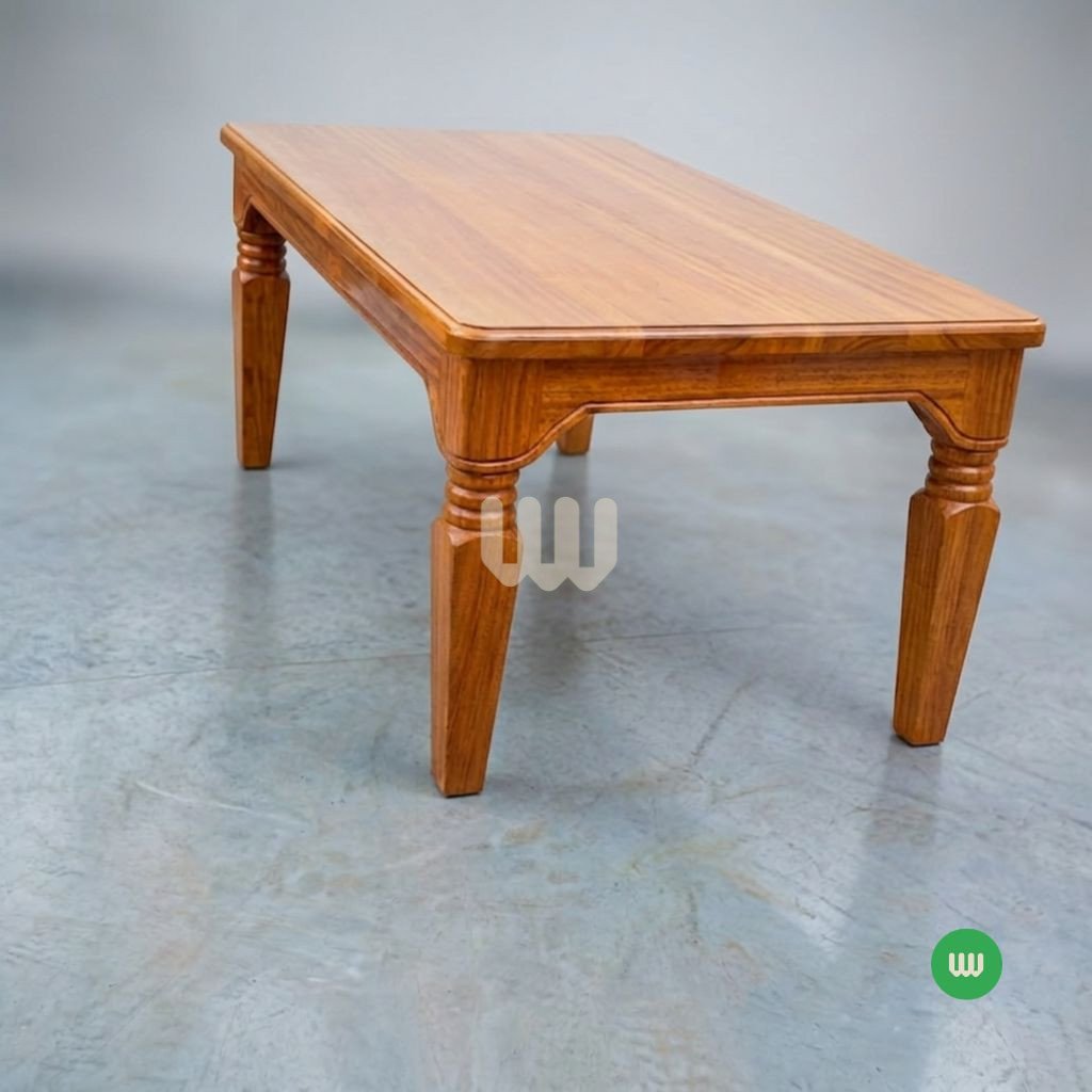 Oushmere Premium Antique Dining Set – 6 Seater | Solid Mvule Hardwood & Upholstered Chairs