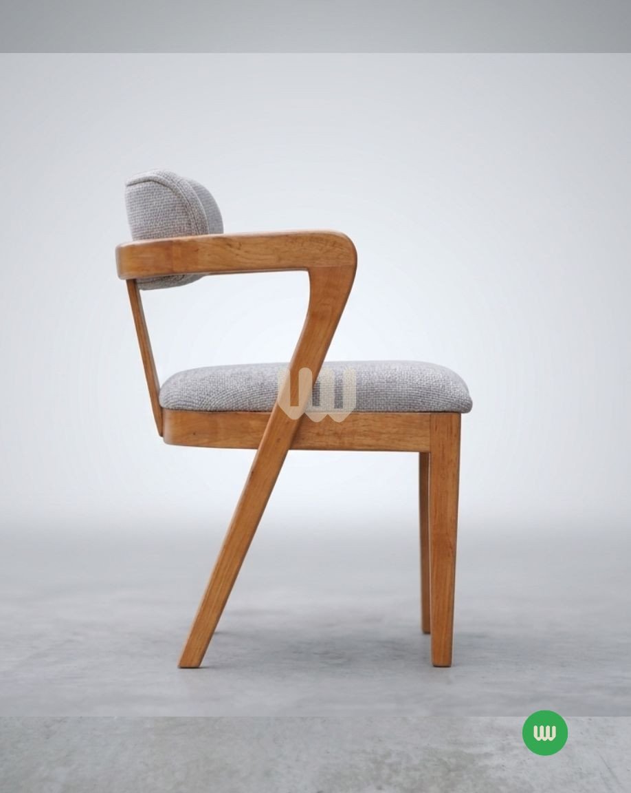Oushmere Premium Cup Chair Dining Set – 8 Seater | Solid Mvule Hardwood & Upholstered Cup Chairs