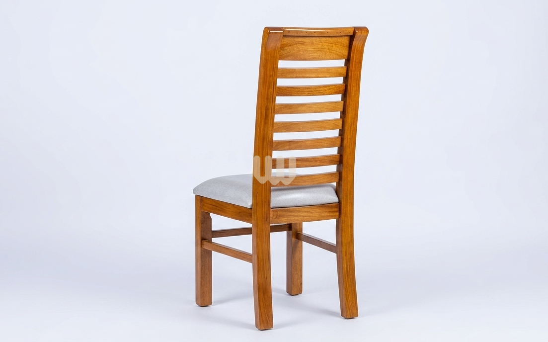 Oushmere Premium Dining Set – 6 Seater | Solid Mvule Hardwood & Grey Upholstered Chairs