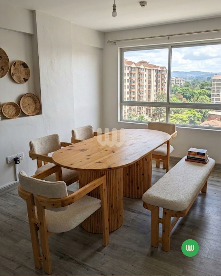 Sunshine 6 Seater Dining Set – Clear Cypress Finish | Fluted Pedestal Base | 4 C-Shaped Chairs & Matching Bench