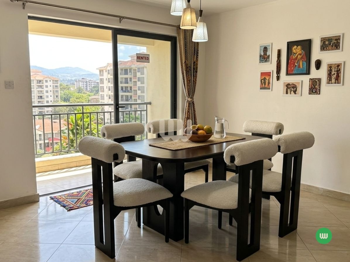 Sunshine Rolled-Back Dining Set – 6 Seater | Black Finish & Bouclé Upholstery