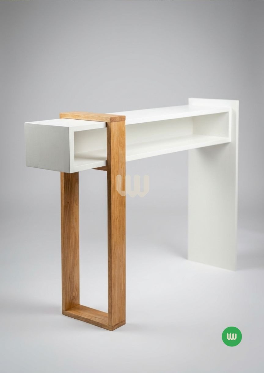 Jewel Console Table | Modern Entryway Console Table with Open Shelf & Solid Hardwood Frame