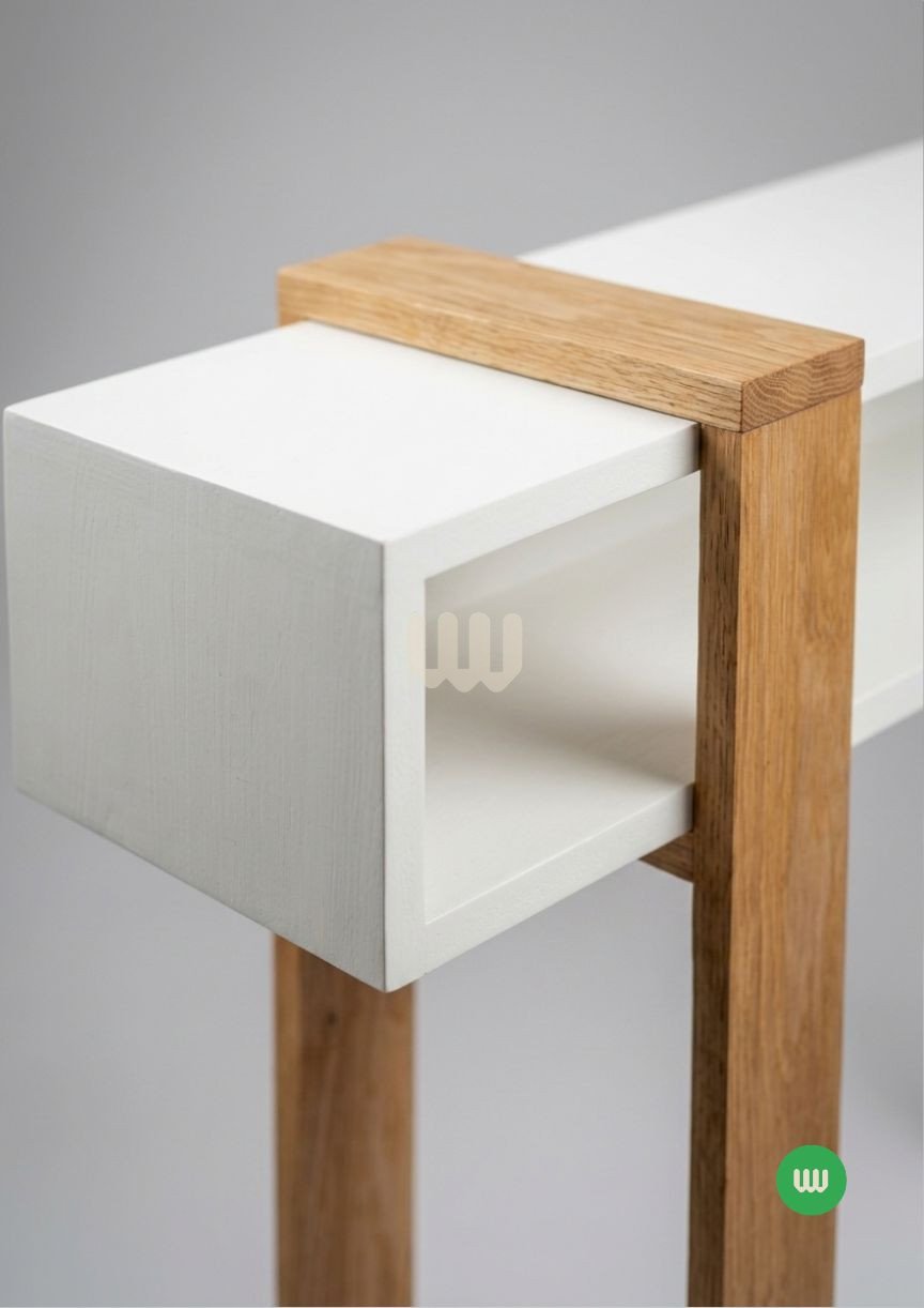 Jewel Console Table | Modern Entryway Console Table with Open Shelf & Solid Hardwood Frame