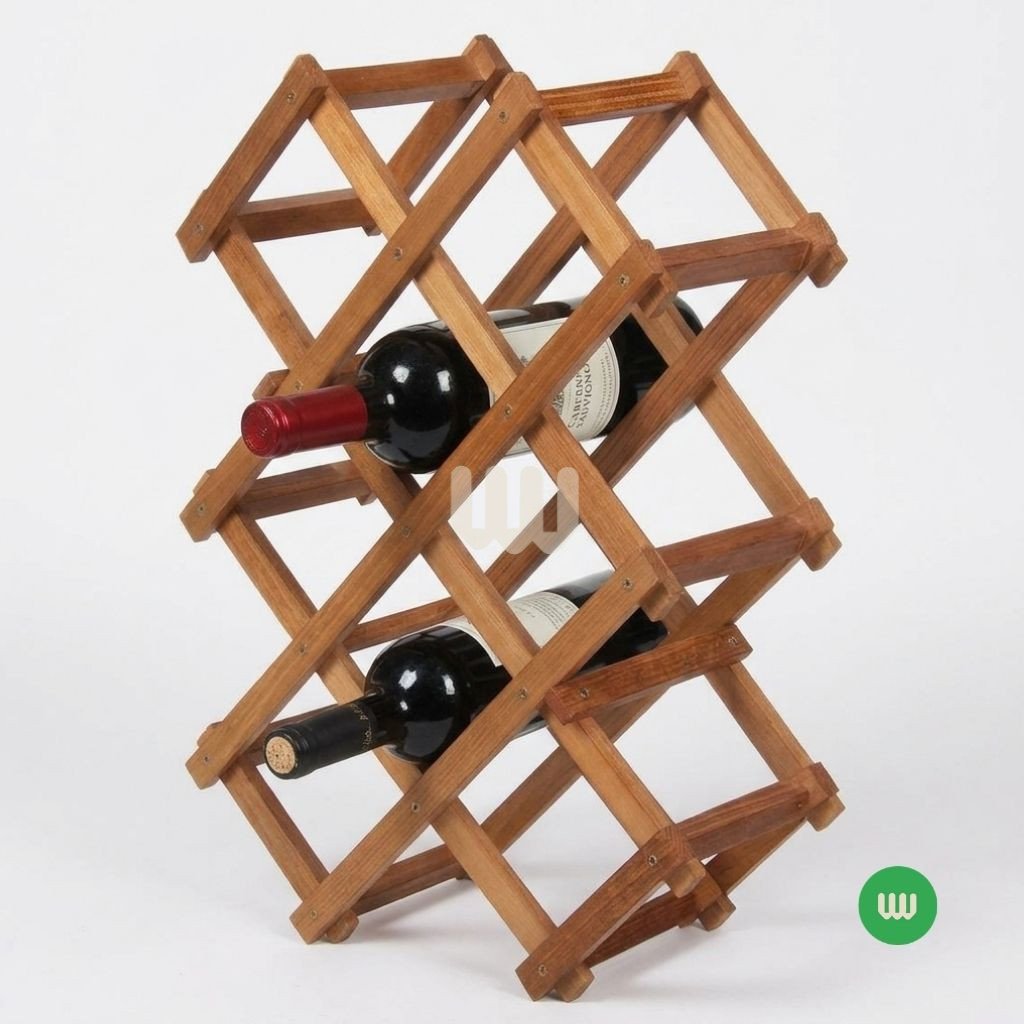 JewelWoods Wooden Wine Rack | 10-Bottle Solid Mahogany Wine Storage Rack