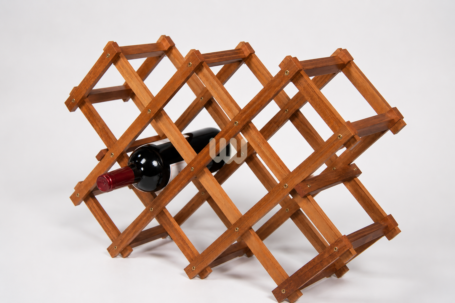 JewelWoods Wooden Wine Rack | 10-Bottle Solid Mahogany Wine Storage Rack