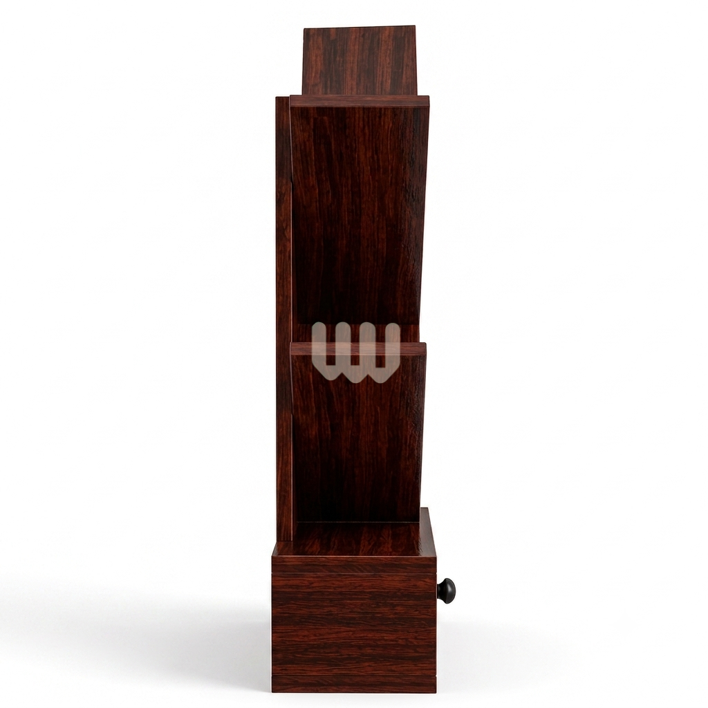 Jewel Wooden Tree Bookshelf | Solid Mahogany Display Shelf with Storage Drawer