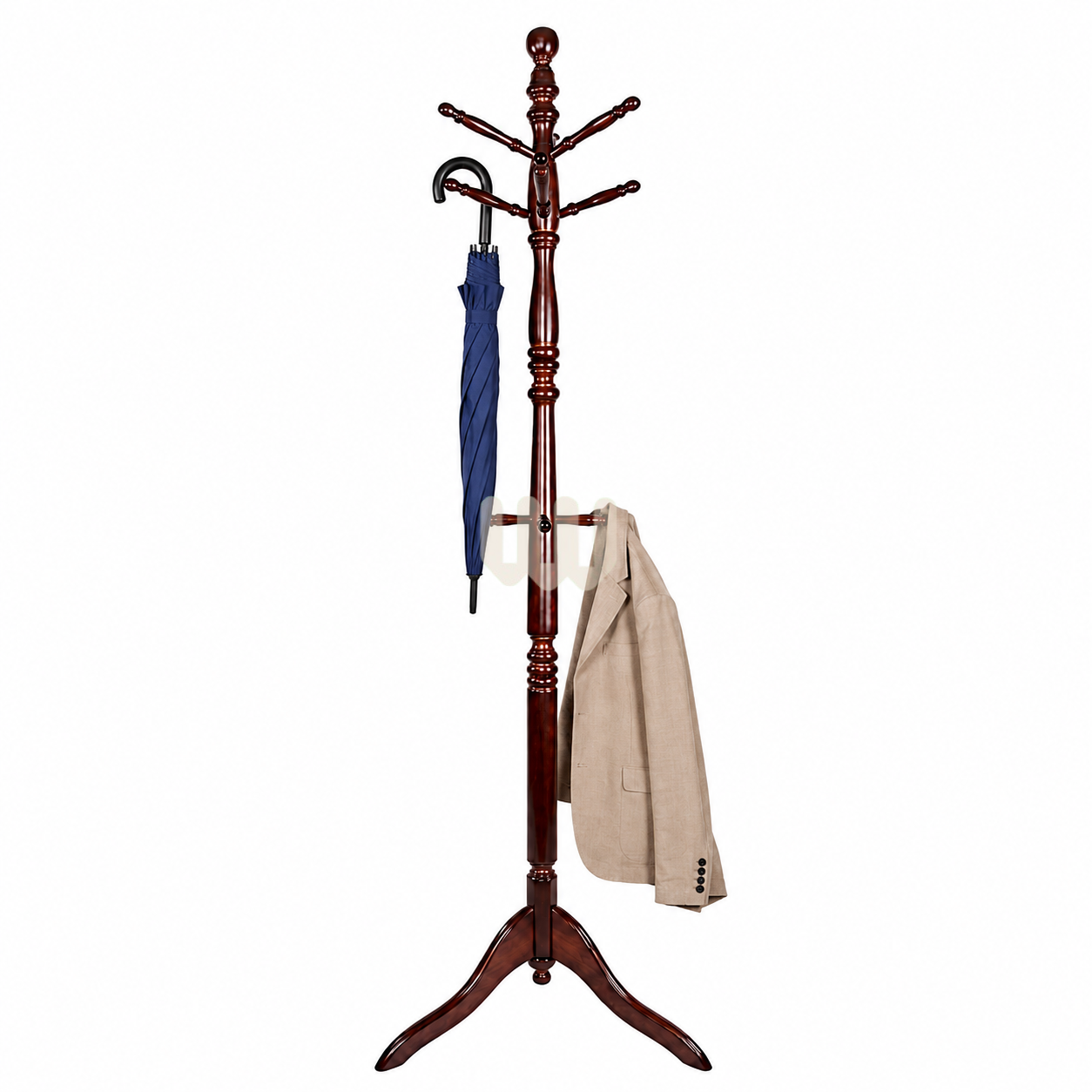 Jewel Wooden Coat Hanger | Solid Mahogany Standing Coat Rack