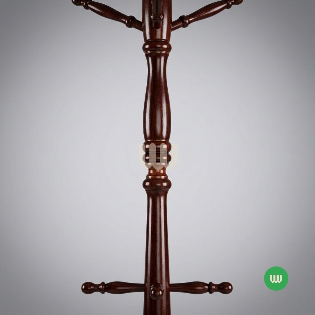 Jewel Wooden Coat Hanger | Solid Mahogany Standing Coat Rack