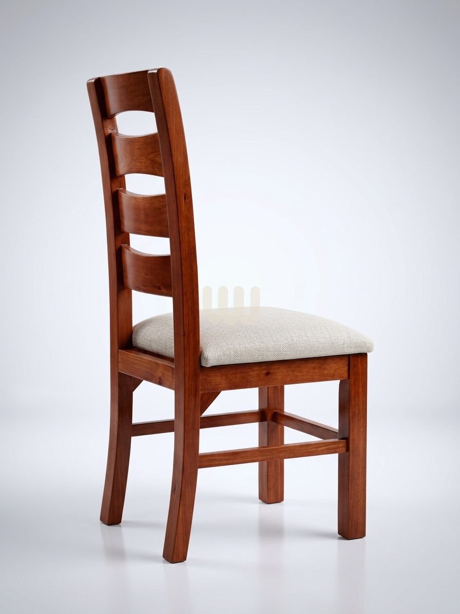 Bestie 4-Seater Dining Set | Cypress Wood | Mahogany Stain | Mahogany Laminated Top | Beige Fabric