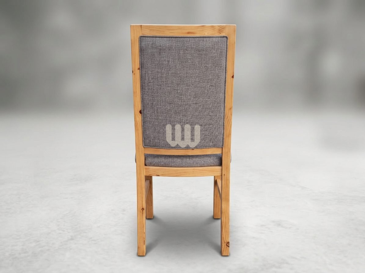 Claire & Clara Java 6-Seater Dining Set | Cypress Wood | Walnut MDF Tabletop | Grey Titan Fabric