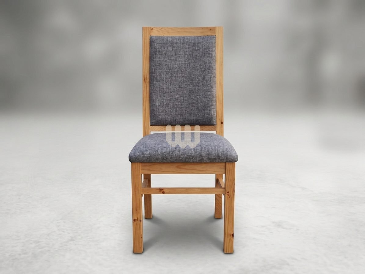 Claire & Clara Java 6-Seater Dining Set | Cypress Wood | Walnut MDF Tabletop | Grey Titan Fabric