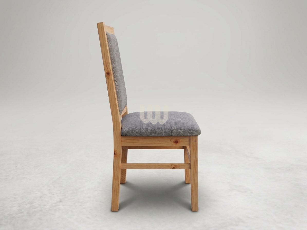 Claire & Clara Java 6-Seater Dining Set | Cypress Wood | Walnut MDF Tabletop | Grey Titan Fabric