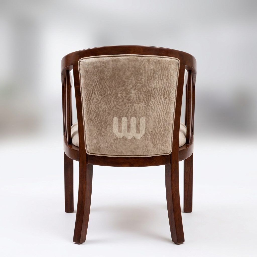 Jewel 2-Seater Lounge Set | Mahogany Wood | Walnut Finish | Beige Fabric | High-Density Foam