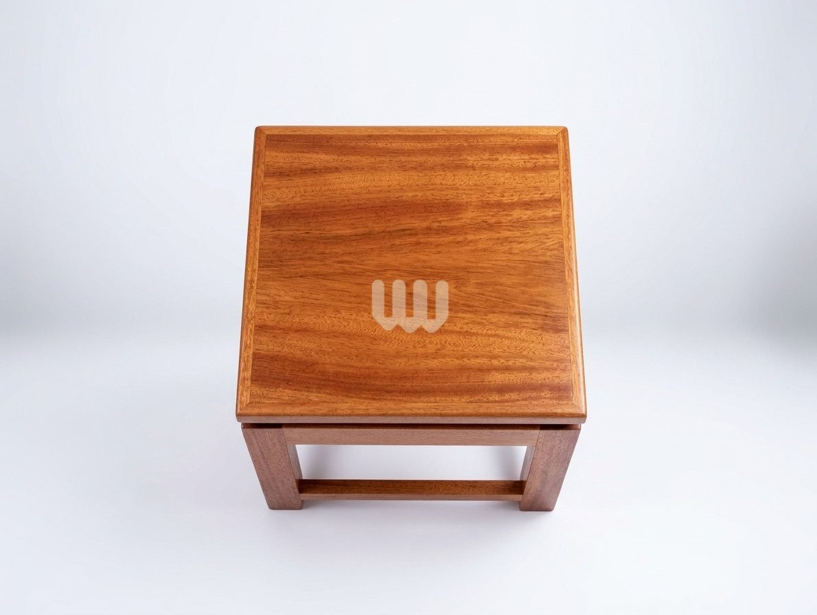 JewelWoods Essentials Coffee Set – 1 Table + 4 Stools | Mahogany Wood & Laminated Board Top