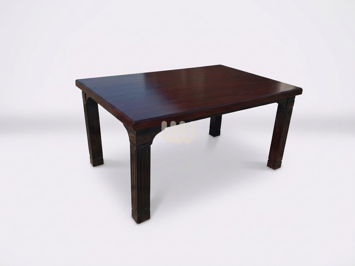 KimWoods Chester 6-Seater Mix & Match Dining Set | MDF Tabletop | Walnut Finish | Light Brown & Floral Upholstery